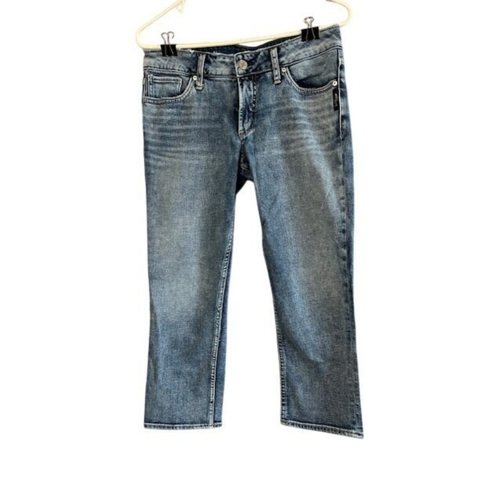 Silver Jeans Co Suki Mid Rise Capri Medium Wash Stretch Cropped W28 L22.5